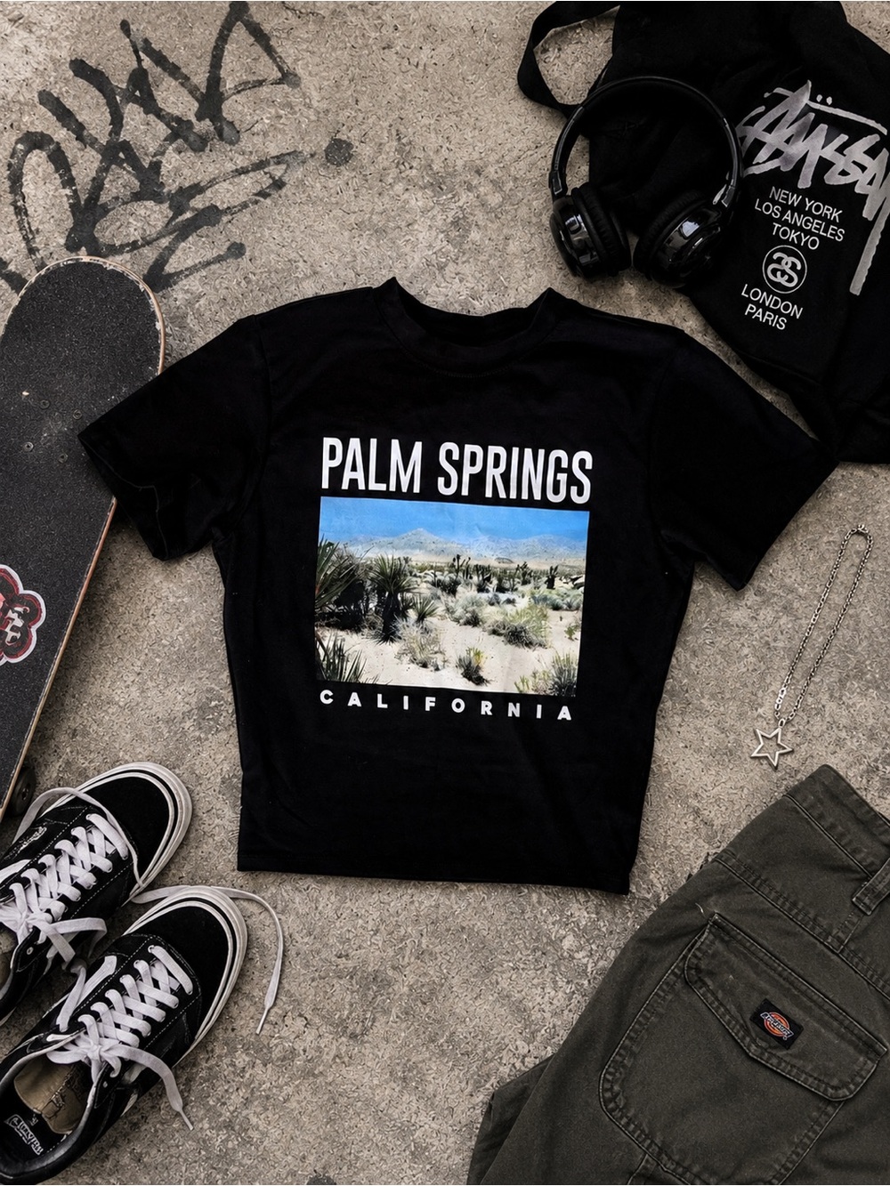 NEW Palm Springs California Graphic Tee 🖤🌴